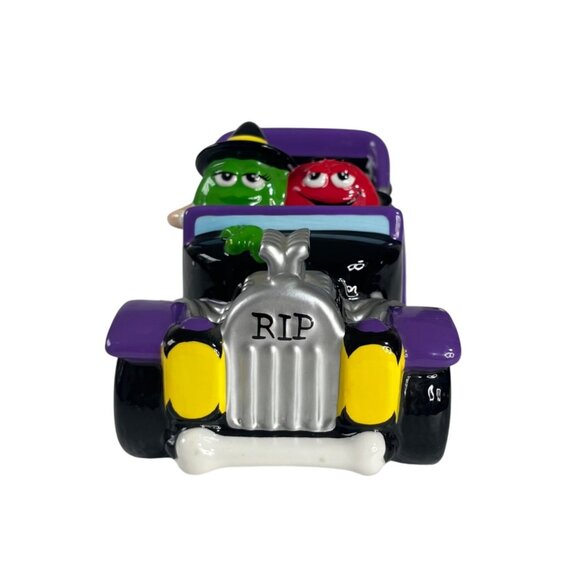 M&M's Halloween Hot Rod Car Candy Dish Ceramic Purple Black Galerie 2003 - Picture 4 of 10